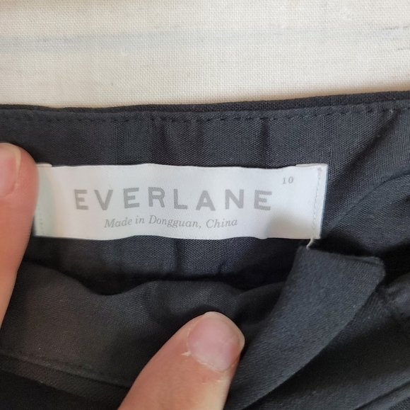 EVERLANE 95% WOOL BLACK STRAIGHT LEG TROUSERS, SZ 10 - Picture 11 of 11